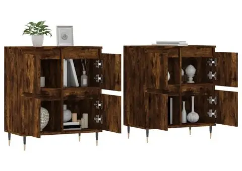 Servante, 2 buc., stejar afumat, lemn prelucrat - 3/5