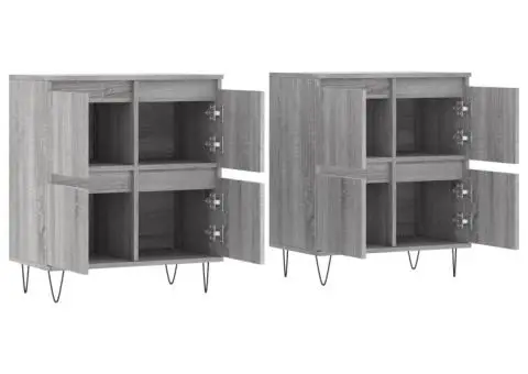 Servante, 2 buc., sonoma gri, lemn prelucrat - 4/5