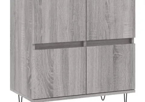 Servante, 2 buc., sonoma gri, lemn prelucrat - 5/5