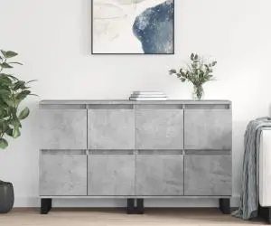 vidaXL Servante, 2 piese, gri beton, lemn prelucrat