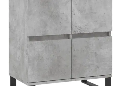 Servante, 2 piese, gri beton, lemn prelucrat - 5/5