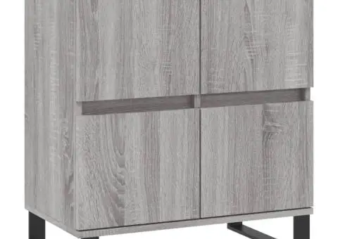 Servante, 2 buc., sonoma gri, lemn prelucrat - 5/5