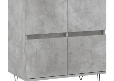 Servante, 3 piese, gri beton, lemn prelucrat - 5/5