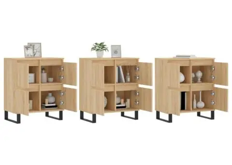 Servante, 3 piese, stejar sonoma, lemn prelucrat - 3/5