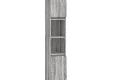 Set mobilier de baie, 3 piese, gri sonoma, lemn prelucrat - 5/5