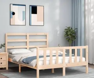 vidaXL Cadru de pat fără saltea, 120x200 cm, lemn masiv pin