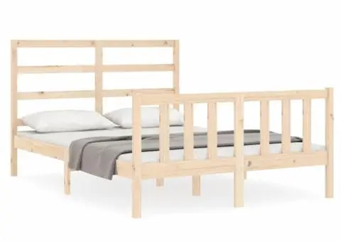 Cadru de pat fără saltea, 120x200 cm, lemn masiv pin - 2/5