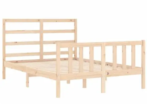 Cadru de pat fără saltea, 120x200 cm, lemn masiv pin - 5/5