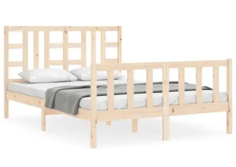 Cadru de pat fără saltea, 160x200 cm, lemn masiv pin - 2/5