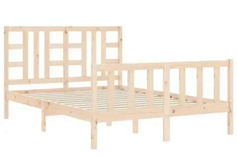 Cadru de pat fără saltea, 160x200 cm, lemn masiv pin - 5/5
