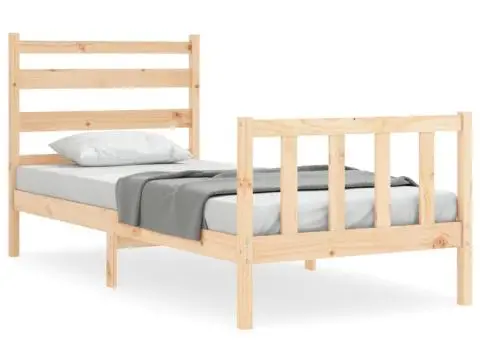 Cadru pat fără saltea, 100x200 cm, lemn masiv pin - 2/5