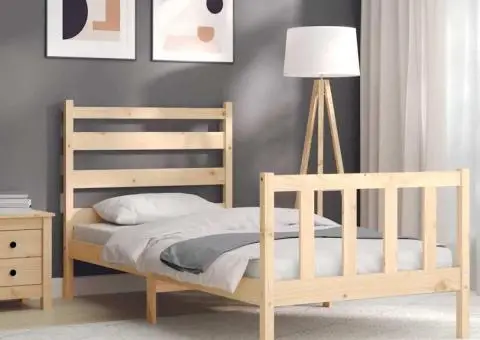 Cadru pat fără saltea, 100x200 cm, lemn masiv pin - 4/5