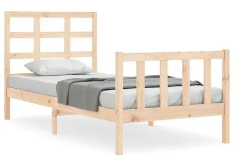 Cadru pat fără saltea, 90x190 cm, lemn masiv de pin - 2/5