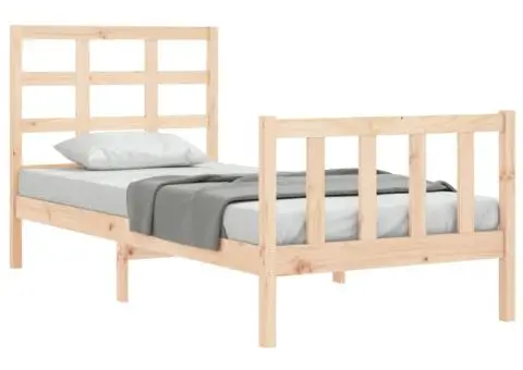 Cadru pat fără saltea, 90x190 cm, lemn masiv de pin - 3/5