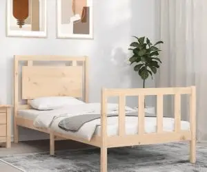 vidaXL Cadru pat fără saltea, 100x200 cm, lemn masiv pin