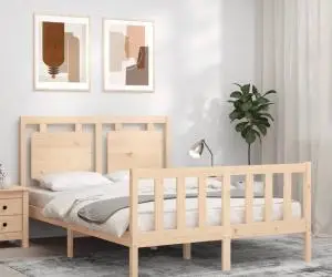 vidaXL Cadru de pat fără saltea, 120x200 cm, lemn masiv pin