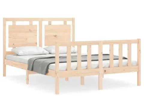 Cadru de pat fără saltea, 120x200 cm, lemn masiv pin - 2/5