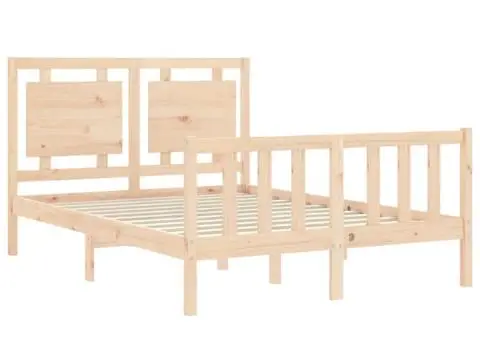 Cadru de pat fără saltea, 120x200 cm, lemn masiv pin - 5/5