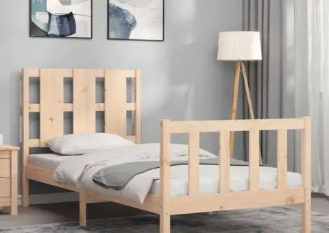 Cadru pat fără saltea, 90x190 cm, lemn masiv de pin - 3/5