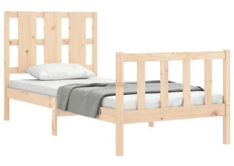 Cadru pat fără saltea, 90x190 cm, lemn masiv de pin - 4/5
