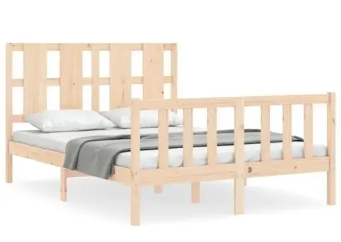 Cadru de pat fără saltea, 140x200 cm, lemn masiv pin - 2/5