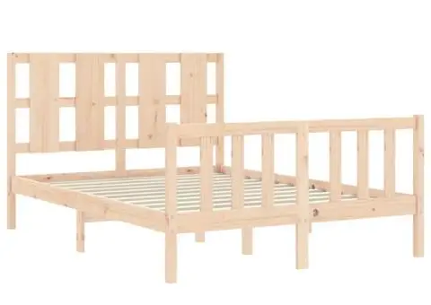 Cadru de pat fără saltea, 140x200 cm, lemn masiv pin - 5/5