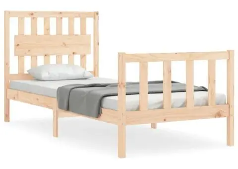 Cadru de pat fără saltea, 90x200 cm, lemn masiv pin - 2/5