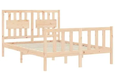 Cadru de pat fără saltea, 140x200 cm, lemn masiv pin - 5/5