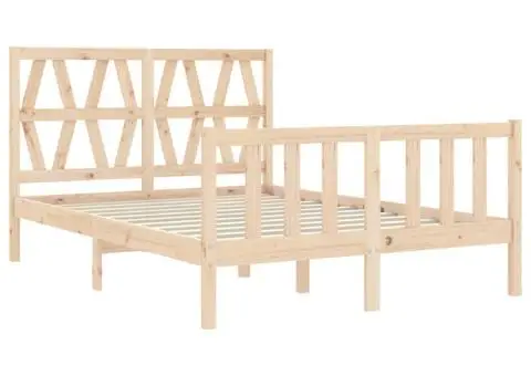 Cadru de pat fără saltea, 140x200 cm, lemn masiv pin - 5/5