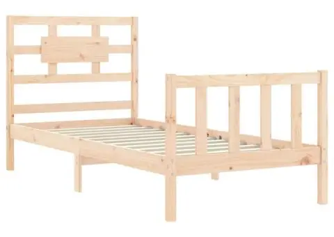 Cadru de pat cu tăblie single, lemn masiv - 5/5