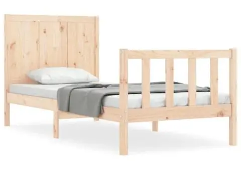 Cadru de pat fără saltea, 90x200 cm, lemn masiv pin - 2/5