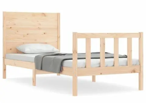 Cadru de pat fără saltea, 90x200 cm, lemn masiv pin - 2/5