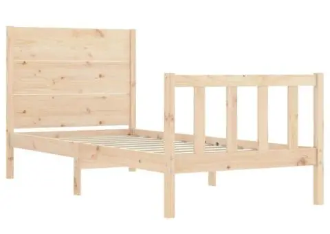 Cadru de pat fără saltea, 90x200 cm, lemn masiv pin - 5/5