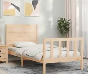 vidaXL Cadru pat fără saltea, 100x200 cm, lemn masiv pin