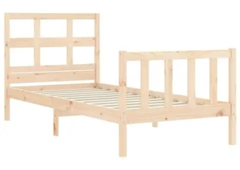 Cadru de pat fără saltea, 90x200 cm, lemn masiv pin - 5/5