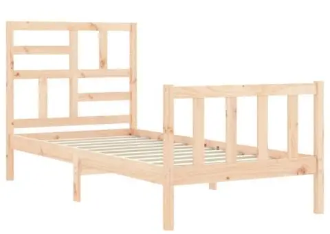 Cadru de pat cu tăblie single, lemn masiv - 5/5