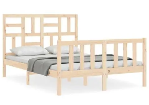 Cadru de pat fără saltea, 140x200 cm, lemn masiv pin - 2/5