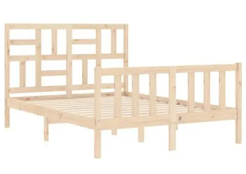 Cadru de pat fără saltea, 140x200 cm, lemn masiv pin - 5/5