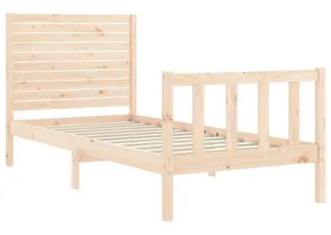 Cadru de pat cu tăblie single, lemn masiv - 5/5