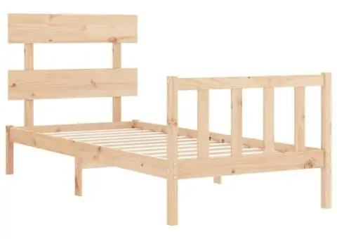 Cadru de pat fără saltea, 90x200 cm, lemn masiv pin - 5/5