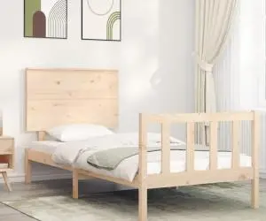 vidaXL Cadru pat fără saltea, 100x200 cm, lemn masiv pin