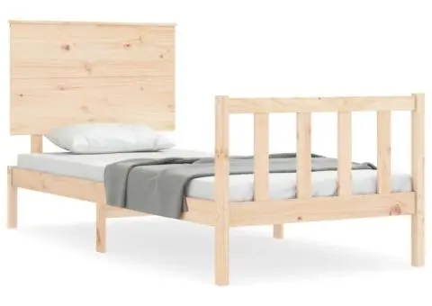 Cadru pat fără saltea, 100x200 cm, lemn masiv pin - 2/5