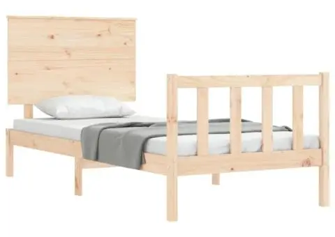 Cadru pat fără saltea, 100x200 cm, lemn masiv pin - 4/5