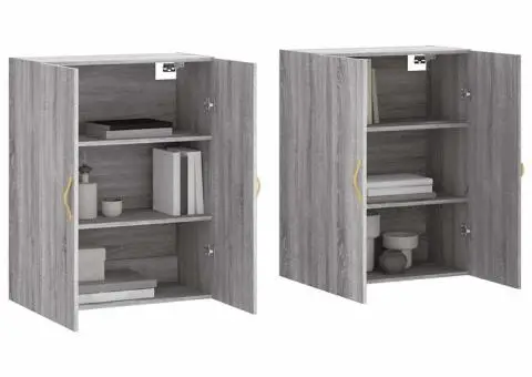 Dulapuri montate pe perete, 2 buc, gri sonoma, 69,5x34x90 cm - 3/5