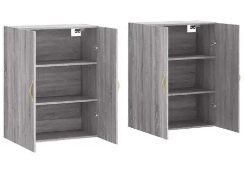 Dulapuri montate pe perete, 2 buc, gri sonoma, 69,5x34x90 cm - 4/5