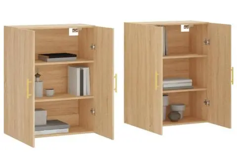Dulapuri montate pe perete, 2 buc, stejar sonoma, 69,5x34x90 cm - 3/5