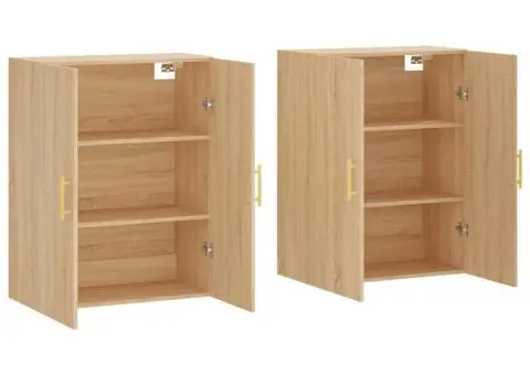 Dulapuri montate pe perete, 2 buc, stejar sonoma, 69,5x34x90 cm - 4/5