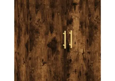 Dulapuri montate pe perete, 2 buc, stejar afumat, 69,5x34x90 cm - 5/5