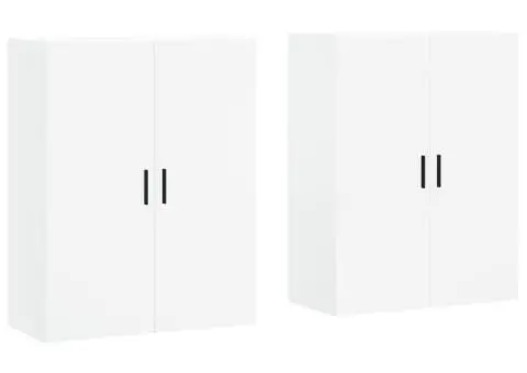 Dulapuri cu montaj pe perete, 2 buc, alb, 69,5x34x90 cm - 2/5