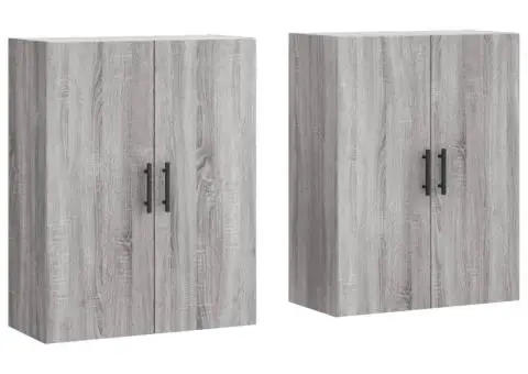 Dulapuri montate pe perete, 2 buc, gri sonoma, 69,5x34x90 cm - 2/5